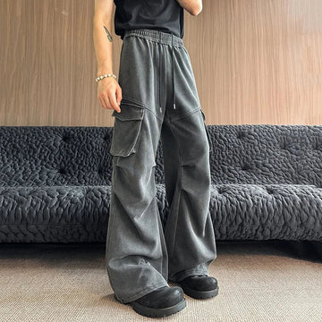 AIDASE  -  Men's Large Pocket Sweatpants Autumn New Versatile American Style Loose Casual Drawstring Trousers Fashion Clothes 21E6988 aidase-shop